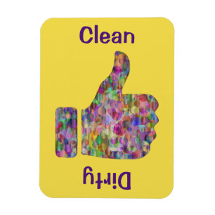 3" x 4" Thumbs Up Down Colourful Clean/Dirty Magnet