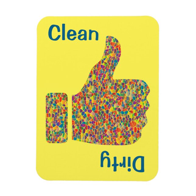 3" x 4" Thumbs Up Down Colourful Mosaic Magnet (Vertical)