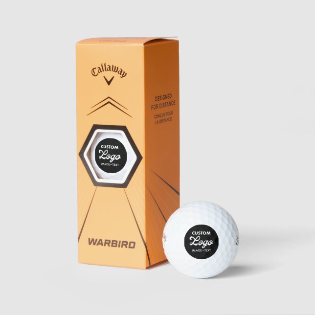3 x Custom Logo Photo Callaway Warbird Golf Balls (Packaging)