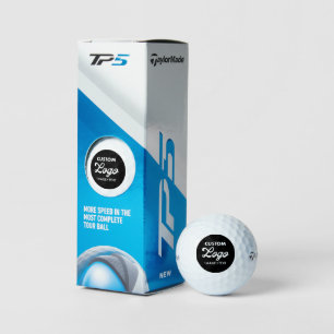 3 x Custom Logo Photo TaylorMade TP5 Golf Balls