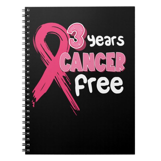3 Year Breast Cancer Free Pink Breast Cancer Survi Notebook (Front)