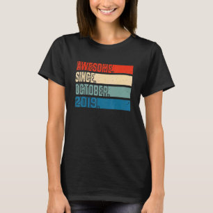 3 Year Old 3rd Birthday Awesome Since October 201 T-Shirt
