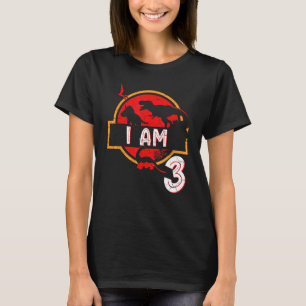 3 Year Old 3rd Birthday Boy Rex Dinosaur T-Shirt