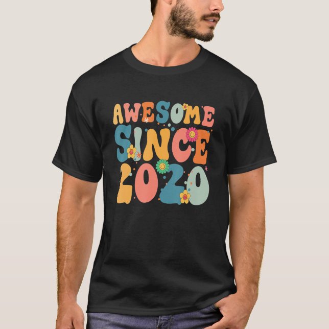 3 Year Old Awesome Since 2020 3rd Birthday   Girl  T-Shirt (Front)