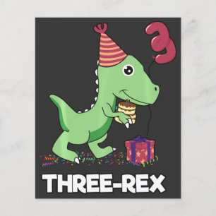 3 Year Old Birthday Boy Dinosaur Three Rex Kids Flyer