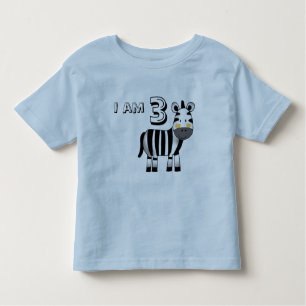 3 year old birthday boy/girl gift (zebra) toddler T-Shirt