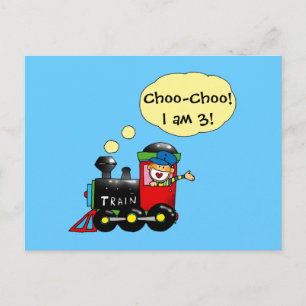 3 year old birthday boy postcard