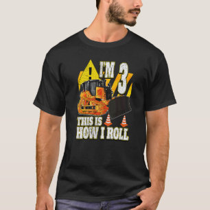 3 Year Old Birthday Bulldozer T-Shirt