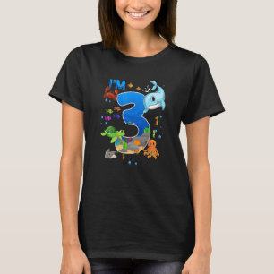 3 Year Old Birthday Whale Fish Sea Bday Boys And G T-Shirt
