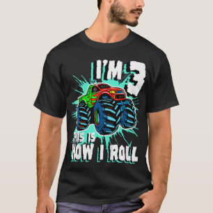 3 Year Old Boy Monster Truck Birthday Party 3rd Bo T-Shirt