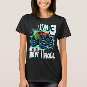 3 Year Old Boy Monster Truck Birthday Party 3rd Bo T-Shirt