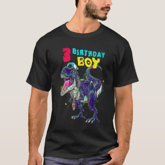 3 Year Old Dinosaur Birthday 3rd T Rex Dino T-Shirt