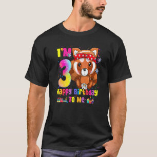 3 Year Old Girl Princess Little Red Panda 3rd Bir T-Shirt