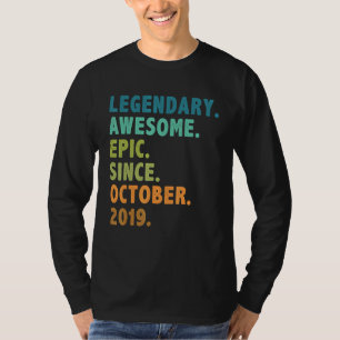 3 Year Old  Legend Since October 2019 3rd Birthday T-Shirt