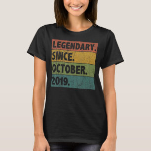 3 Year Old Legend Since October 2019 3rd Birthday T-Shirt