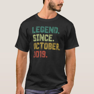 3 Year Old Legend Since October 2019 3rd Birthday T-Shirt
