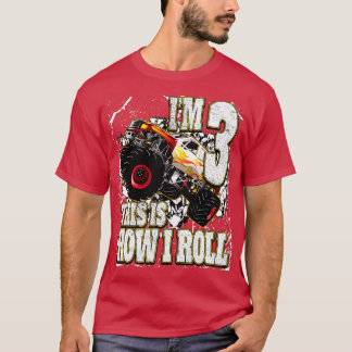 3 Year Old Monster Truck Birthday T-Shirt