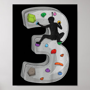 3 Year Old Rock Climbing 3rd Birthday Adventures C Poster