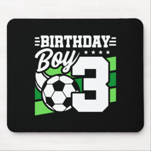 3 Year Old Soccer Football Party 3rd Birthday Boy Mouse Pad