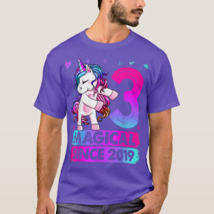 3 Year Old Unicorn Flossing 3rd Birthday Girl Unic T-Shirt