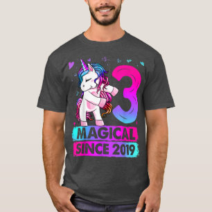3 Year Old Unicorn Flossing 3rd Birthday Girl Unic T-Shirt
