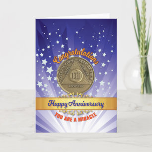 3 Year Recovery Coin Anniversary You Are A Miracle Card