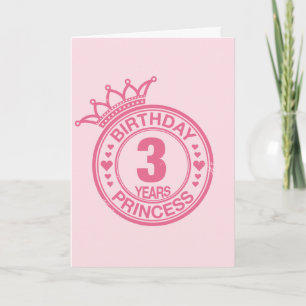 3 years - Birthday Princess - pink Card