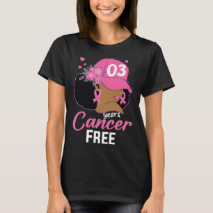 3 Years Cancer Free Survivor Breast Cancer Black W T-Shirt