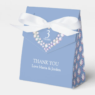 3 years Crystal wedding heart thank you Favour Box