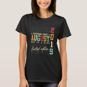 3 Years Old 3rd Birthday Awesome Since August 20 T-Shirt