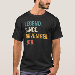 3 Years Old 3rd Birthday Boy Legend Since Novembe T-Shirt