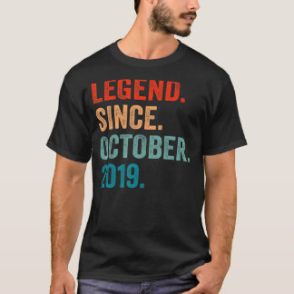 3 Years Old 3rd Birthday Boy Legend Since October T-Shirt
