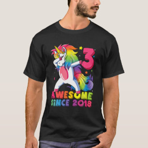 3 Years Old 3Rd Birthday Party 2021 Funny Dabbing T-Shirt