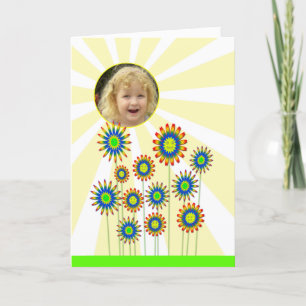 3 years old, a happy flowers card