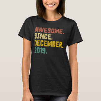 3 Years Old Awesome Since December 2019 3rd Birth T-Shirt