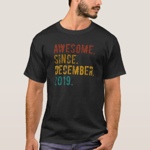 3 Years Old Awesome Since December 2019 3rd Birthd T-Shirt