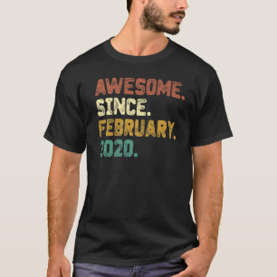 3 Years Old Awesome Since February 2020 3rd Birthd T-Shirt