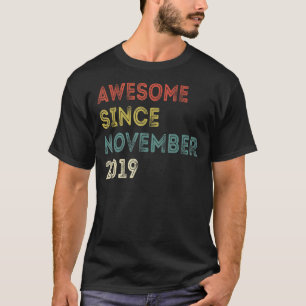 3 Years Old Awesome Since November 2019 3rd Birth T-Shirt