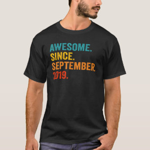 3 Years Old Awesome Since September 2019 3rd Birt T-Shirt