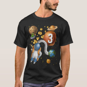 3 Years Old Birthday Boy  Cute Astronaut 3rd Birth T-Shirt