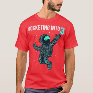 3 Years Old Birthday Boy Gifts Astronaut 3rd Birth T-Shirt