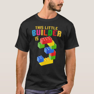 3 Years Old Block Building Boys 3rd Birthday Maste T-Shirt