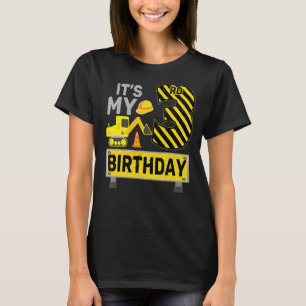 3 Years Old Boy It's My 3rd Birthday Construction T-Shirt