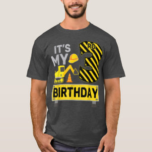 3 Years Old Boy It's My 3rd Birthday Construction T-Shirt