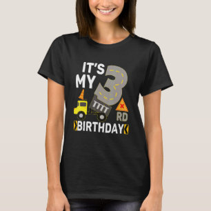 3 Years Old Boy It's My 3rd Birthday Construction  T-Shirt