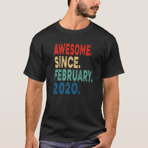 3 Years Old Boys Awesome Since February 2020 3rd B T-Shirt