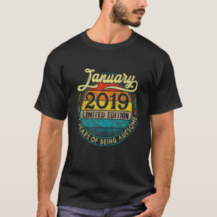3 Years Old January 2019 Anniversary 3Rd Birthday T-Shirt