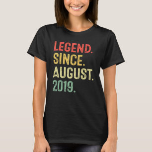 3 Years Old Legend Since August 2019 3rd Birthday T-Shirt