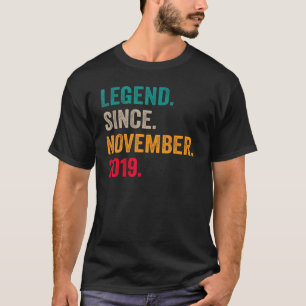 3 Years Old  Legend Since November 2019 3rd Birthd T-Shirt