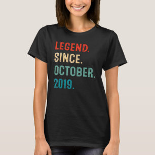 3 Years Old Legend Since October 2019 3rd Birthda T-Shirt